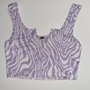Purple zebra stripped tank top